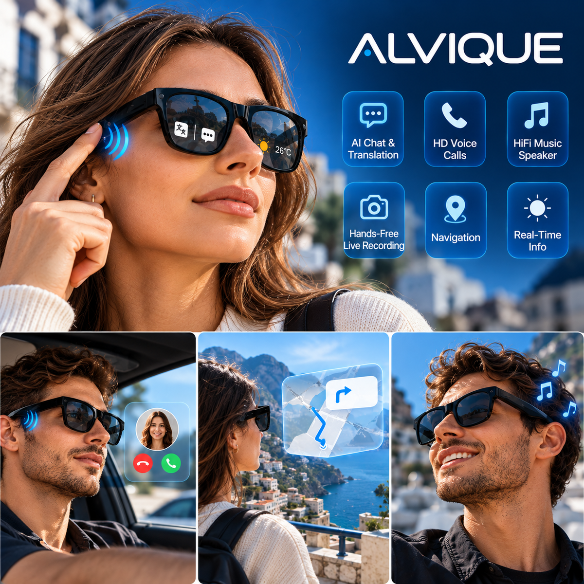 Alvique™ AI Smart Glasses