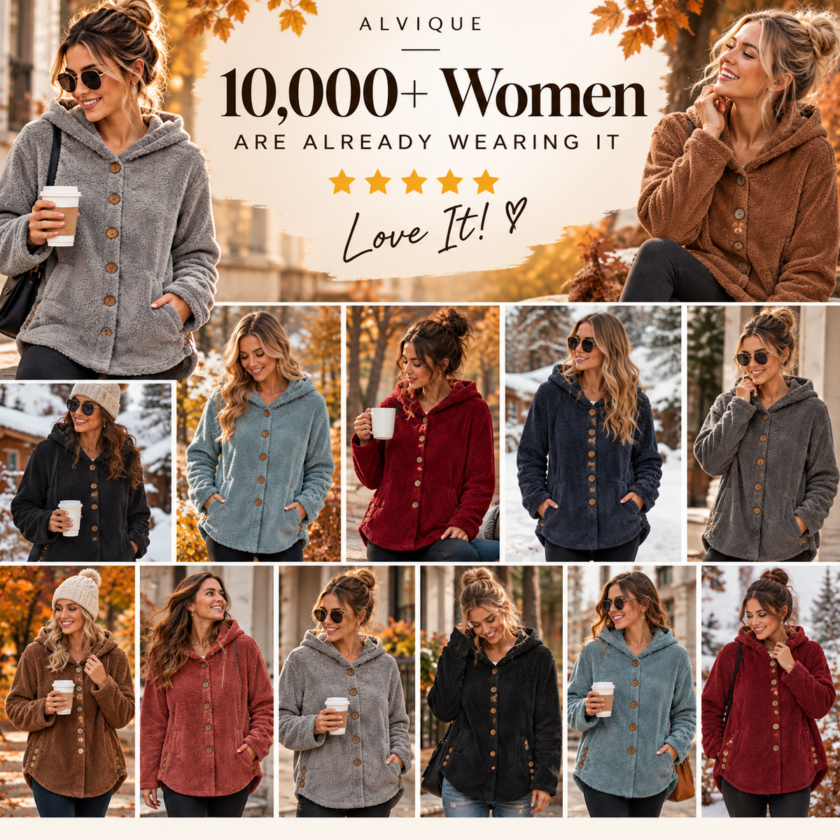 Winter Plush Round Neck Coat