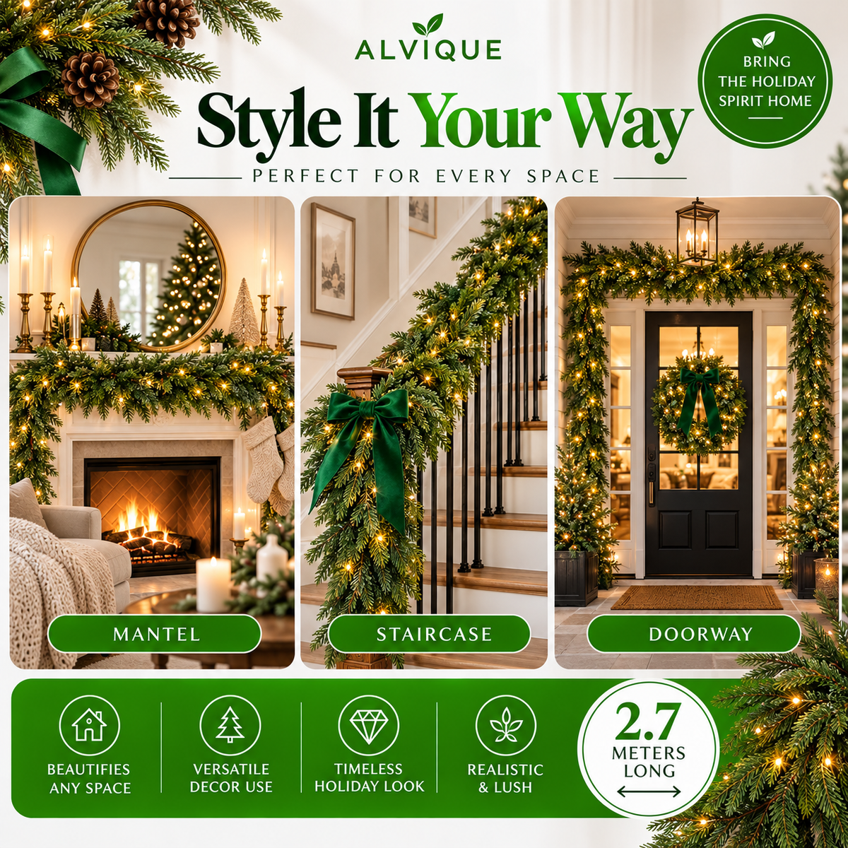 Alvique™  Holiday Cedar Garland