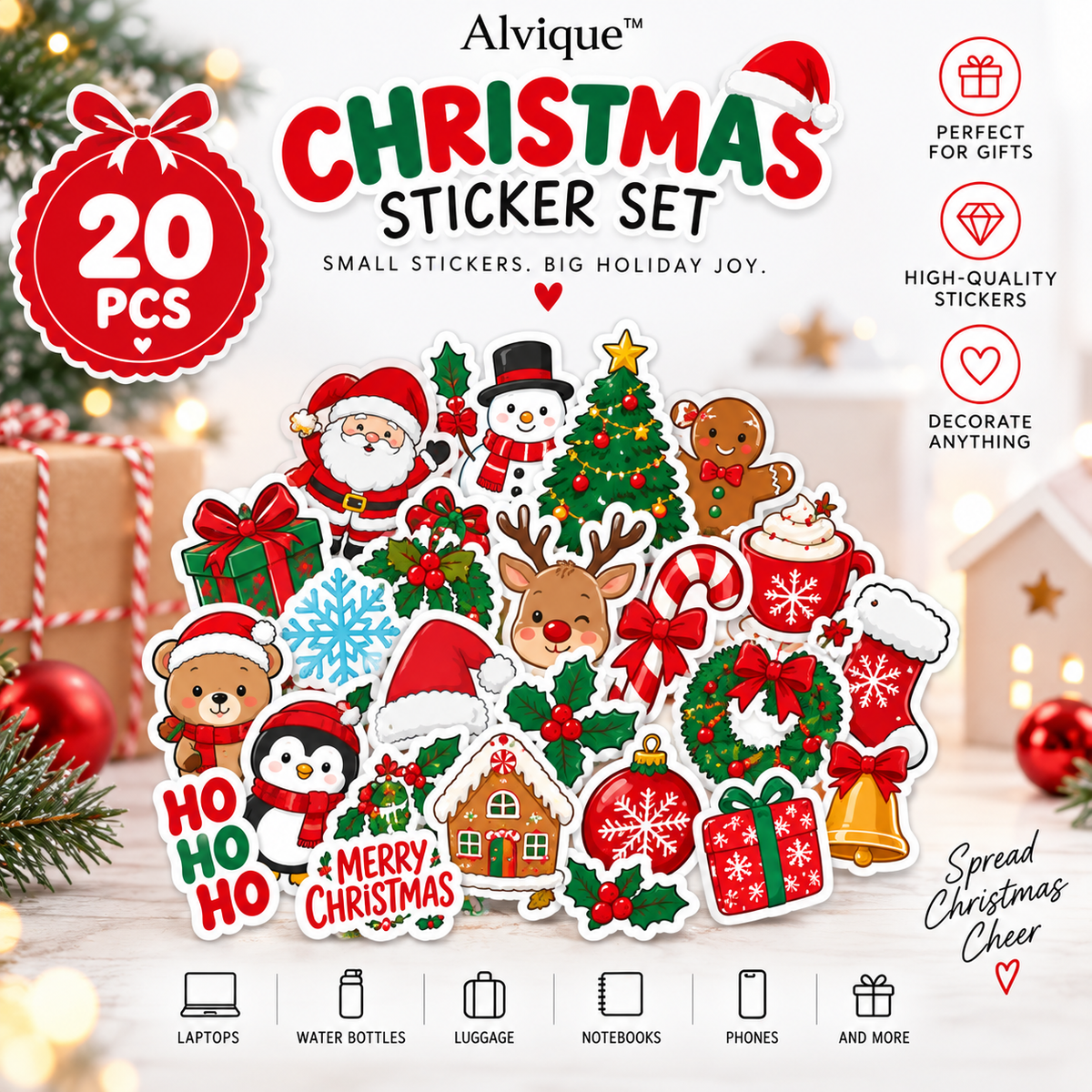 Alvique Christmas Stickers (20Pcs)
