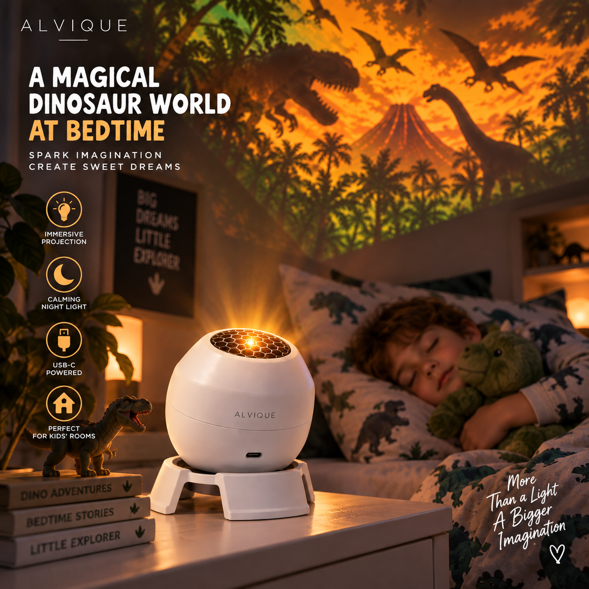 AlviqueGlow Dinosaur Light