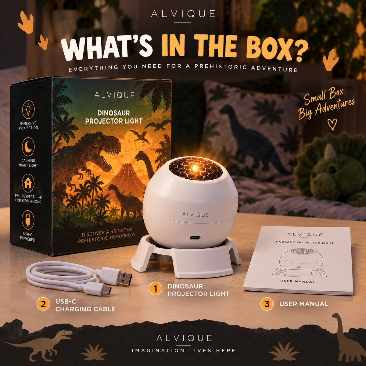 AlviqueGlow Dinosaur Light