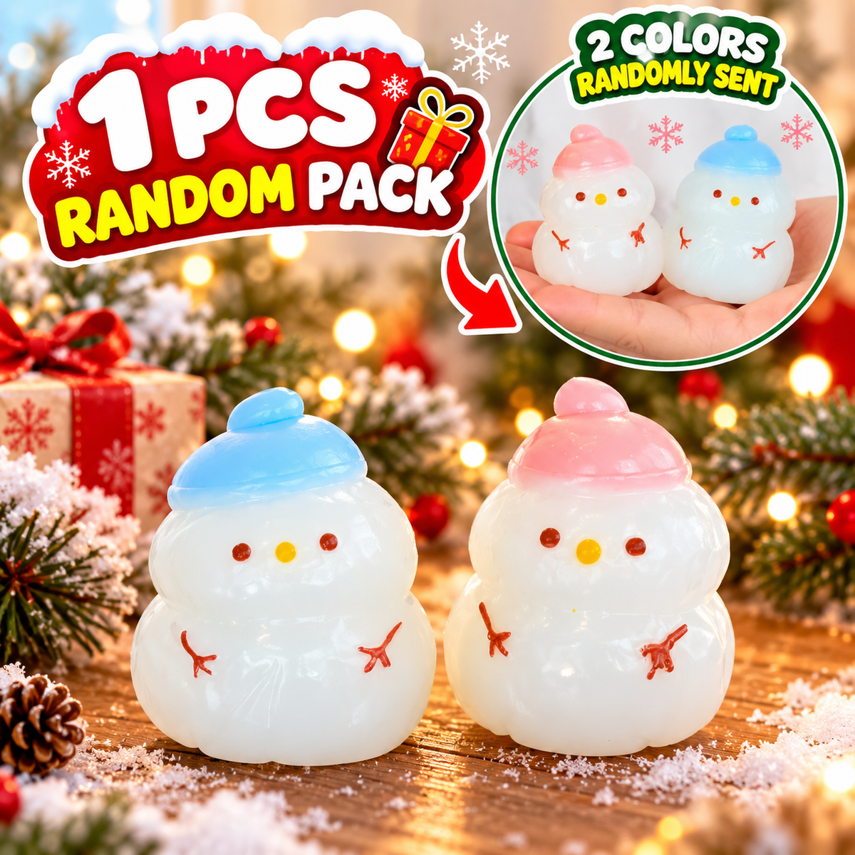 Christmas Snowman Pinch Squishie (1Pcs)