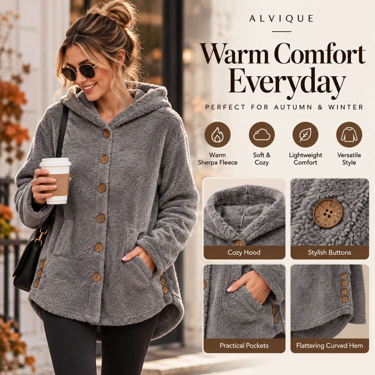 Winter Plush Round Neck Coat